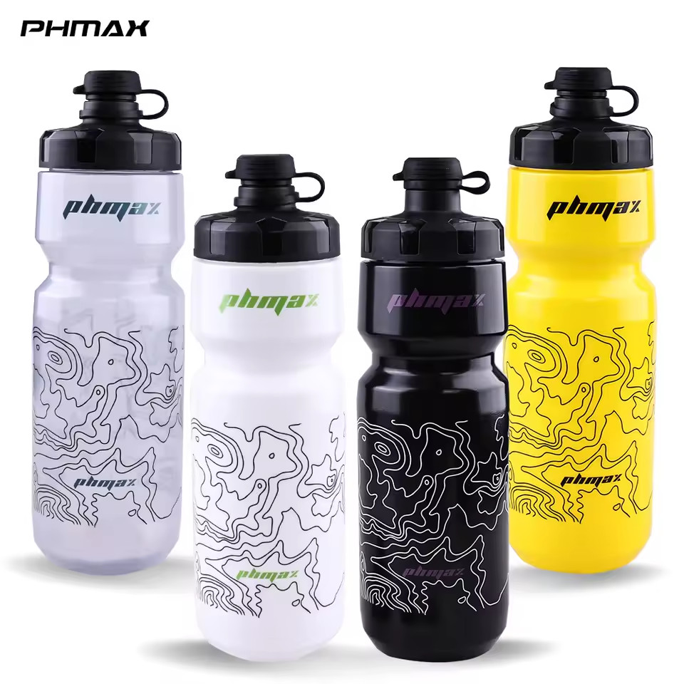 PHMAX 720ML ขวดน้ําจักรยานน้ําหนักเบากีฬากลางแจ้งแบบพกพาขี่จักรยานกาต้มน้ํา MTB แผนที่ PP ความจุขนาดใหญ่ถ้วยจักรยาน