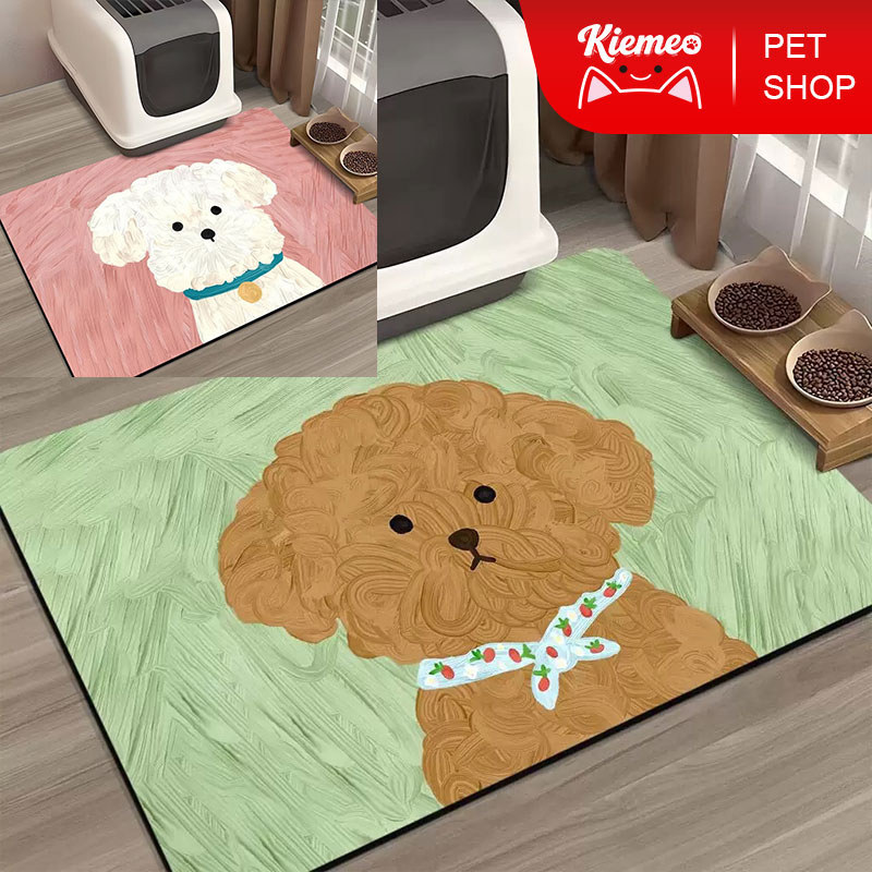Kiemeo Pet แผ่นซิลิโคนรองชามอาหารสัตว์เลี้ยง ใช้วางของได้หลากหลาย ขนาด  40*60/50*80cm.