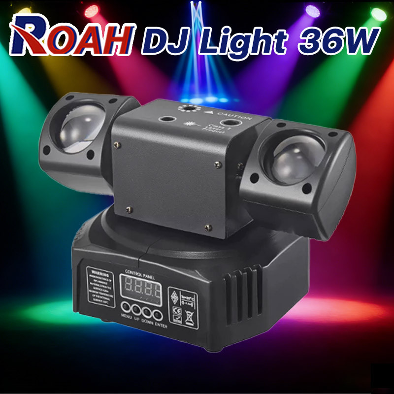 DJ Light 36W ไฟหน้ามือถือพร้อมรีโมทคอนโทรล DMX512 และเสียง RGBW RG LASER DISCO PARTY