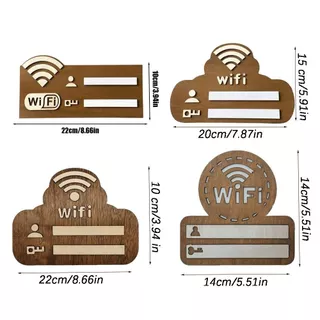 TOPTOOL ป้ายรหัสผ่าน WiFi,ลายมือเขียนสติ๊กเกอร์ติดผนัง WiFi,วินเทจติดผนังไม้อเนกประสงค์ใช้ตัวบ่งชี้ไร้สายโล่ตกแต่งบ้าน