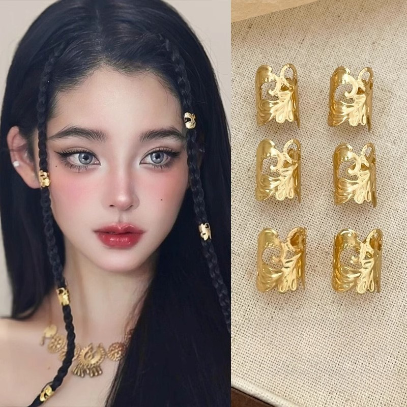 กิ๊บติดผมโลหะสีทอง ปรับได้ เหมาะสำหรับถักเปียและเครื่องประดับผม
