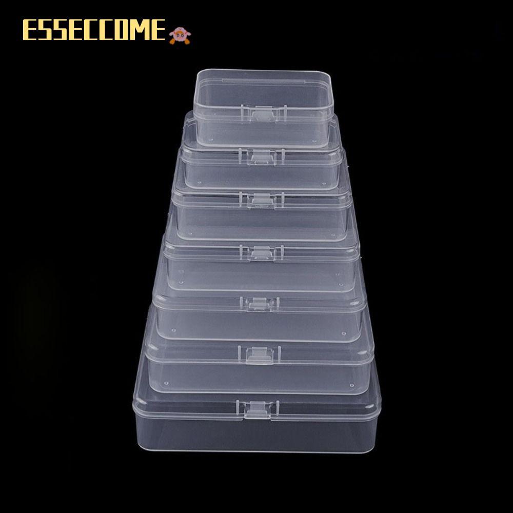 ESSECCOME กล่องเก็บของโปร่งใส, 8 ขนาดเครื่องประดับสแควร์ลูกปัดคอนเทนเนอร์,คุณภาพสูงพลาสติกใส Sundries Organizer กล่องบรรจุ