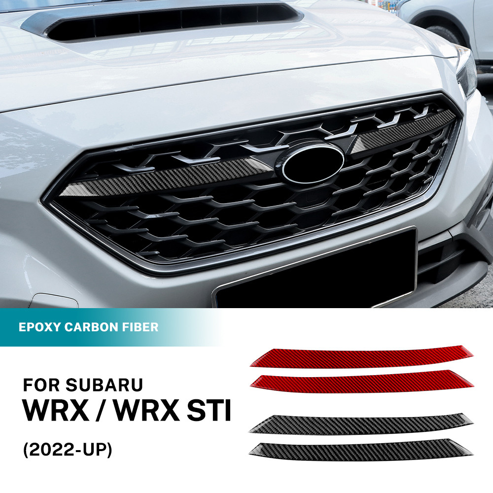 สําหรับ Subaru WRX STI 2022-2025 โลโก้กระจังหน้าด้านข้าง Trim แถบคาร์บอนไฟเบอร์การปรับเปลี่ยนภายนอกอ