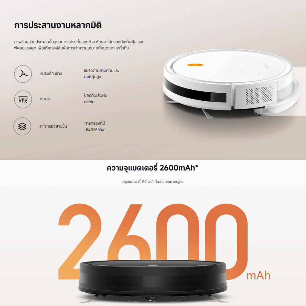 Xiaomi Robot Vacuum รวมหุ่นยนต์ดูดฝุ่น I นำทางด้วย LDS I อัจฉริยะ เครื่องดูดฝุ่น ราคา ถูกที่สุด ดีลบีเคเค แกลเลอรีภาพที่ 6