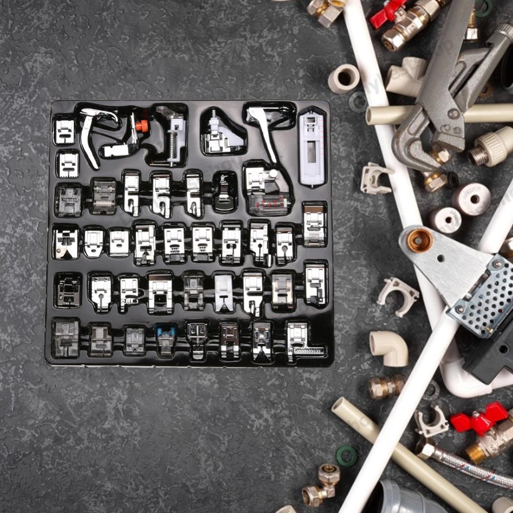 42 ชิ้นเย็บ Presser เท้าเครื่องมือบ้านสําหรับทั้งหมดต่ํา Shank Snap-On นักร้อง