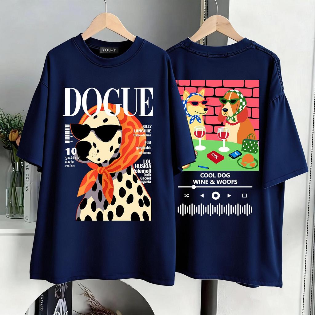 Basi เสื้อยืดฟอก เสื้อวินเทจ เสื้อยืด oversize ผ้าฝ้าย100% แนวสตรีท ไม่ต้องรีดผ้า สวมใส่สบาย ผ้านิ่ม ลาย  ‘DOGUE’ ราคา ถูกที่สุด ดีลบีเคเค แกลเลอรีภาพที่ 8