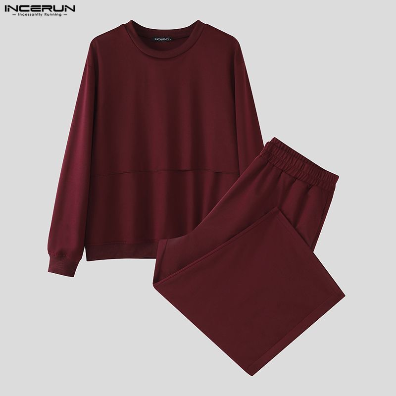 ชุดสองชิ้นสไตล์วินเทจ แขนยาวหลวมและกางเกงขาสั้นสำหรับผู้ชาย - รูปที่ 5