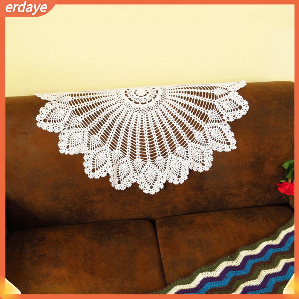 Spp_แผ่นผ้าฝ้ายถักโครเชต์ ทรงกลม ขนาด 80 ซม. สําหรับตกแต่งห้องครัว ห้องอาหาร ร้านอาหาร - รูปที่ 3