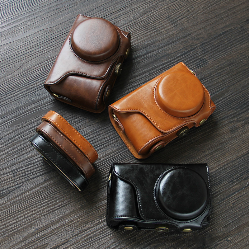 เหมาะสําหรับ Samsung EK-GC200 เคสกล้อง GC110 ซองหนังย้อนยุค gc100 เคสป้องกันหนึ่งไหล่หนัง Crossbody