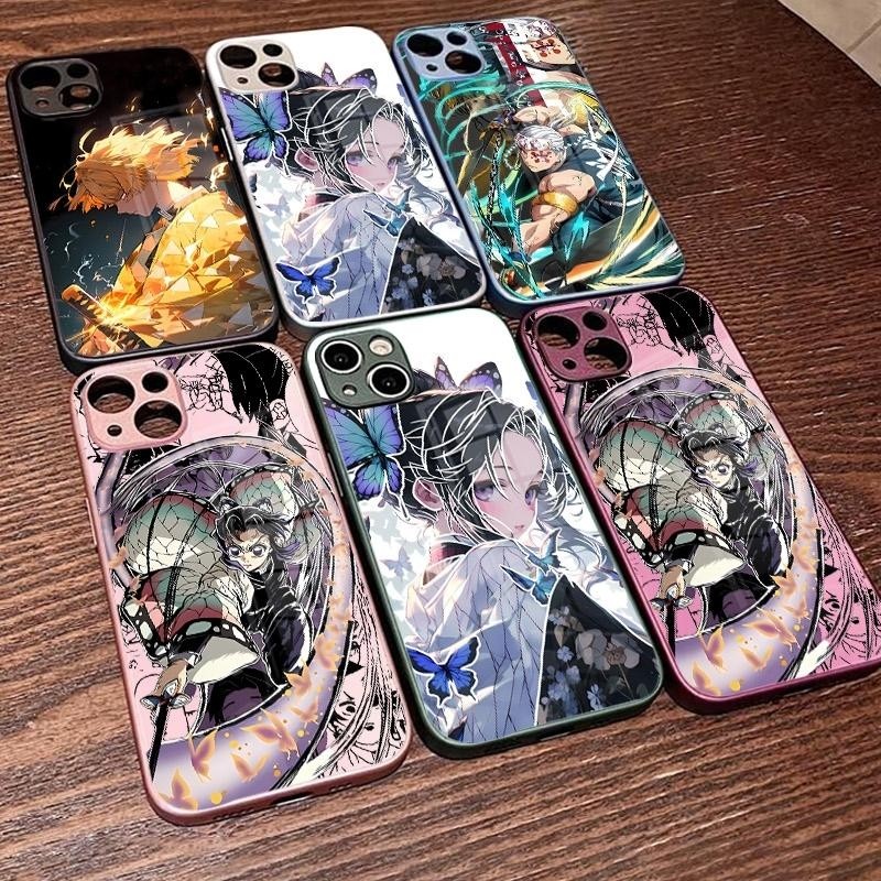 SAMSUNG Demon Slayer Kochou Shinobuออกแบบกระจกนิรภัยเคสโทรศัพท์สําหรับSamsung Galaxy S26 Plus S26 Ultra S21 FE S22 S23 S24 FE S25 Ultra S25 EDGEหรูหราสีฝาครอบโทรศัพท์ - รูปที่ 2