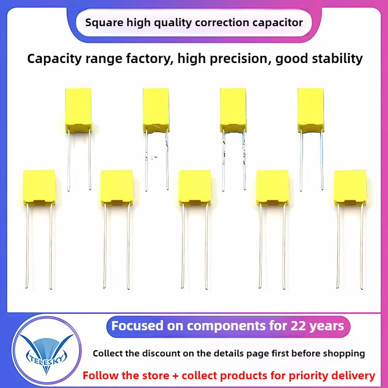10PCS 100V Correction Capacitor Polypropylene ความปลอดภัยฟิล์มพลาสติก 100V 1nF ~ 470nF 100nf 220nf 1