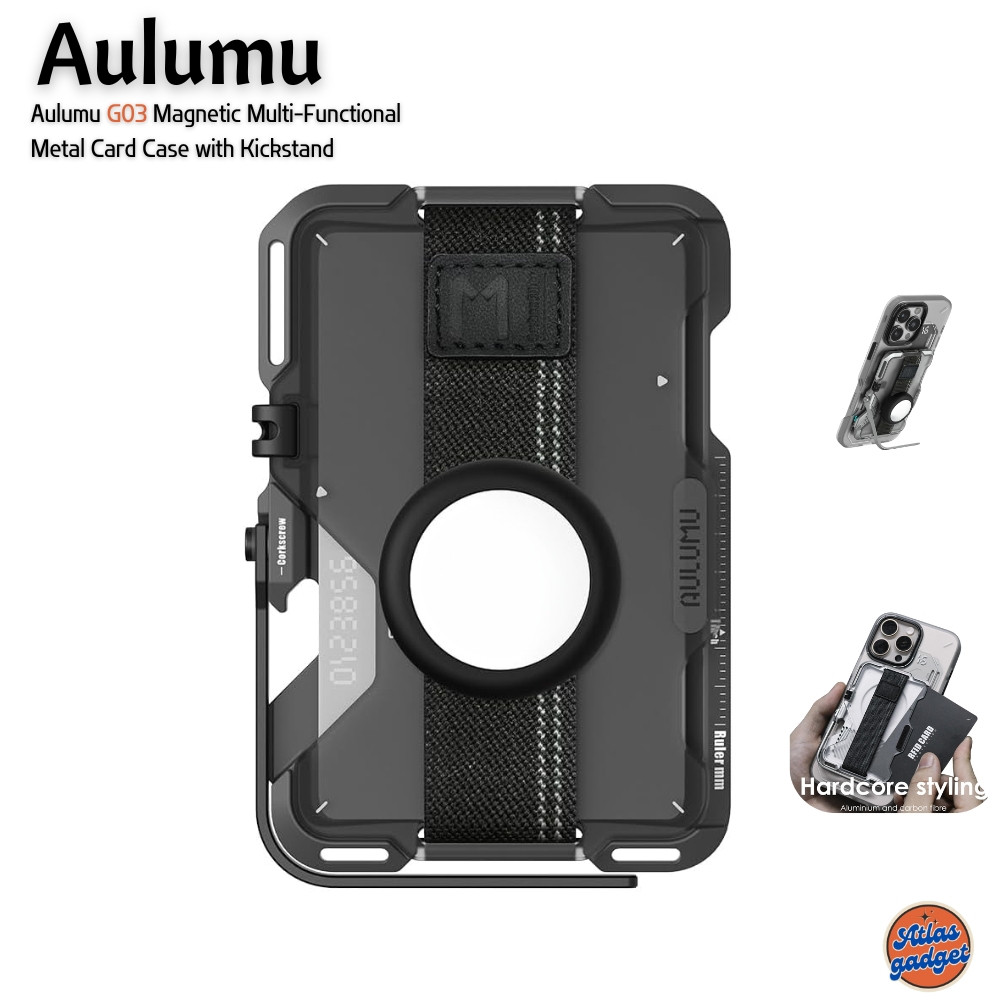 Aulumu G03 Magnetic Multi-Functional Metal Card Case Kickstand - Magnetic Wallet สารพัดประโยชน์ฟังก์