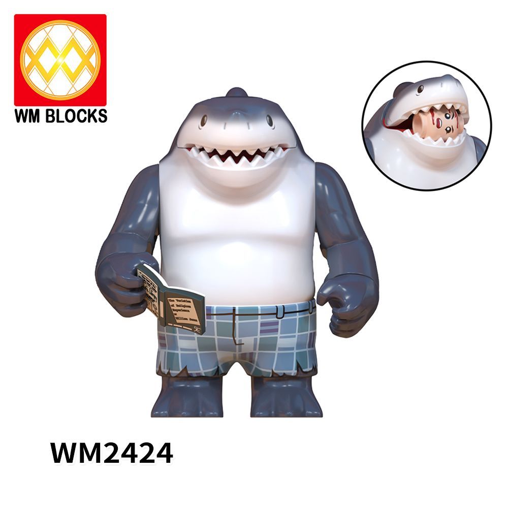 เข้ากันได้กับ Lego DC Villain Shark King Doll Harley Quinn Death Sagitarius ใส่บล็อกตัวต่อ Minifigur