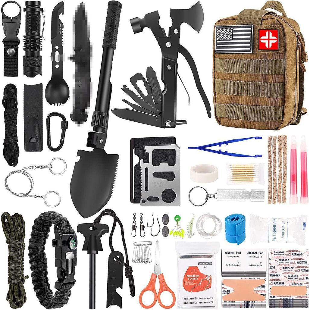 Camping Outdoor Survival Kit Emergency Box Survival Tool Set First Aid Box SOS Emergency Kit Equipme