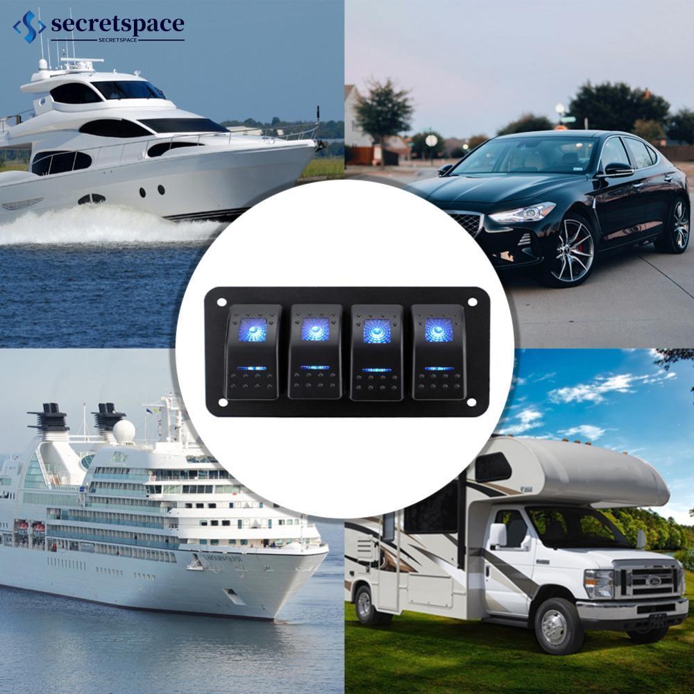 SECRETSPACE Marine 2/3/4/5/6/ 8 Group Rocker แผงสวิตช์ 5-pin สําหรับ 12 V/24 V รถยนต์ ATV Trailers พ
