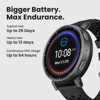 [8.15ฟรีของแถม+โค้ดลด65.-] Amazfit Active Max 1.5″ AMOLED 3000nits | แบต 25 วัน | GPS | 170+ โหมดกีฬา | กันน้ำ 5ATM