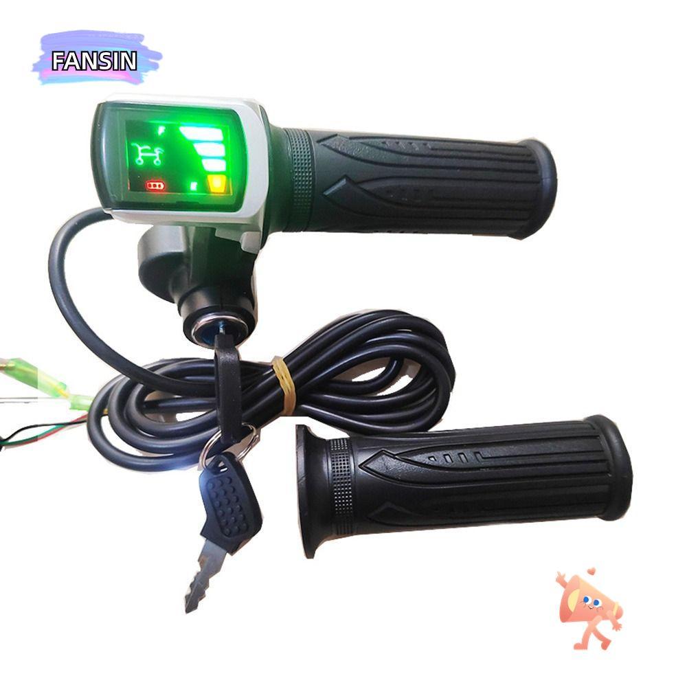 FANSIN คันเร่งสำหรับจักรยานไฟฟ้าและสกู๊ตเตอร์ 36V/48V มีกุญแจล็อค และจอแสดงผล LCD เพื่อควบคุมความเร็ว
