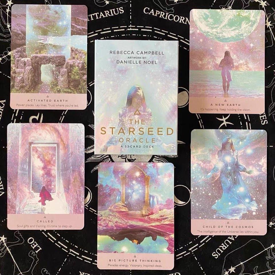 สต็อกพร้อม!โปรโมชั่น!Starseed Oracle Card All English Solitar ฟรีคู่มืออิเล็กทรอนิกส์จีน Starseed Or