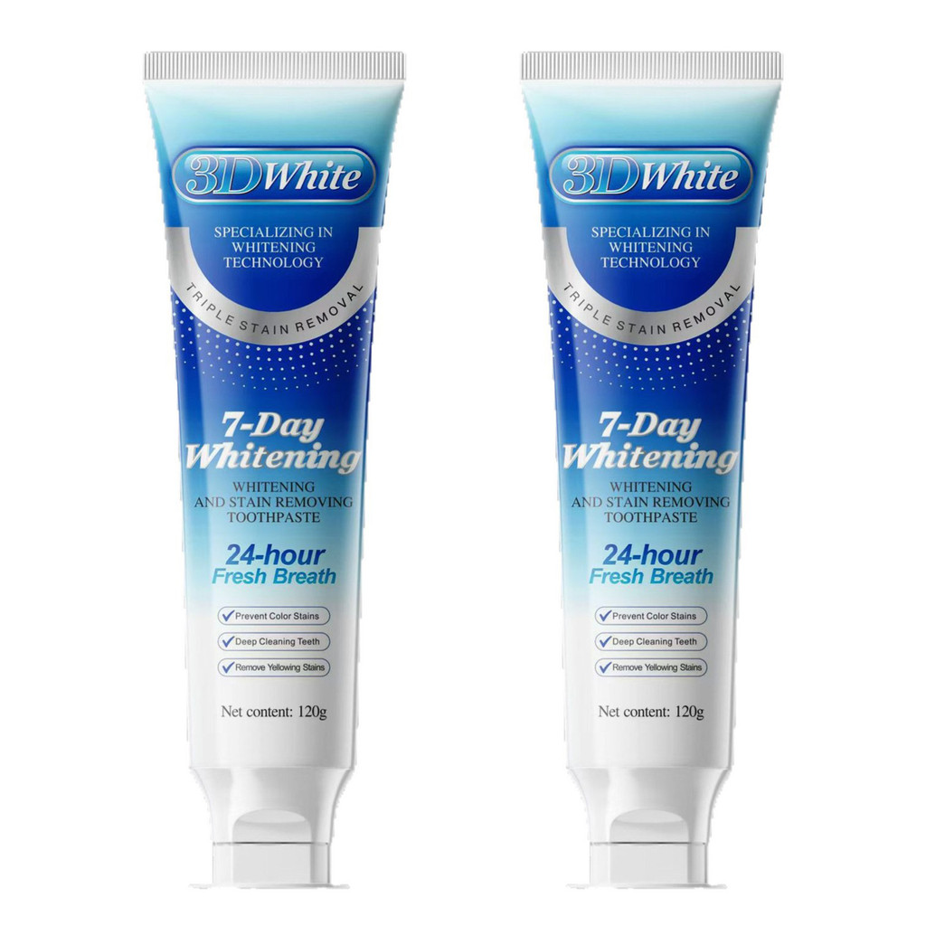 Manyakai 3 ชิ้น 120 กรัม 3D ยาสีฟันไวท์เทนนิ่งป้องกันคราบสีฟันทําความสะอาดลึกลบคราบสีเหลือง 24 ชั่วโ