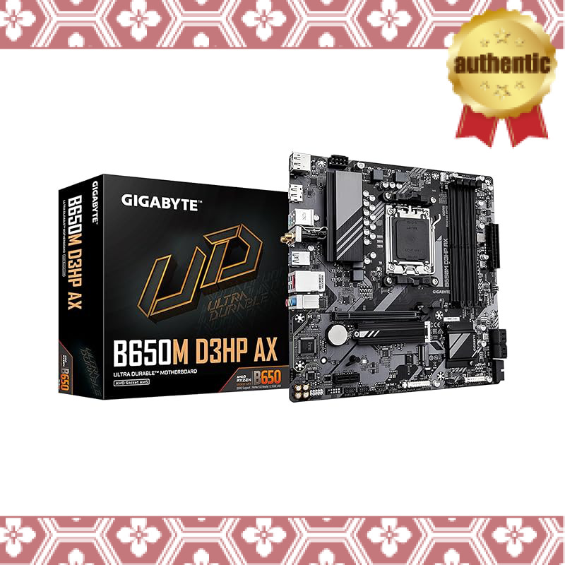 GIGABYTE B650M D3HP AX (rev. 1.0) AM5 LGA 1718 AMD B650 M-ATX DDR5, 2X PCIe 4.0 M.2, PCIe 4.0, USB 3