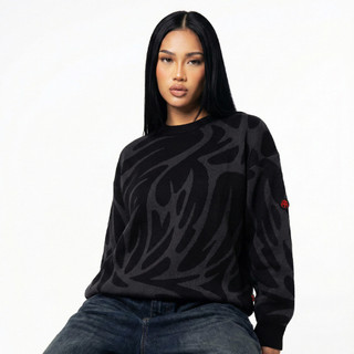Metaphores Sweater Knit Nightroot  - Black On Black