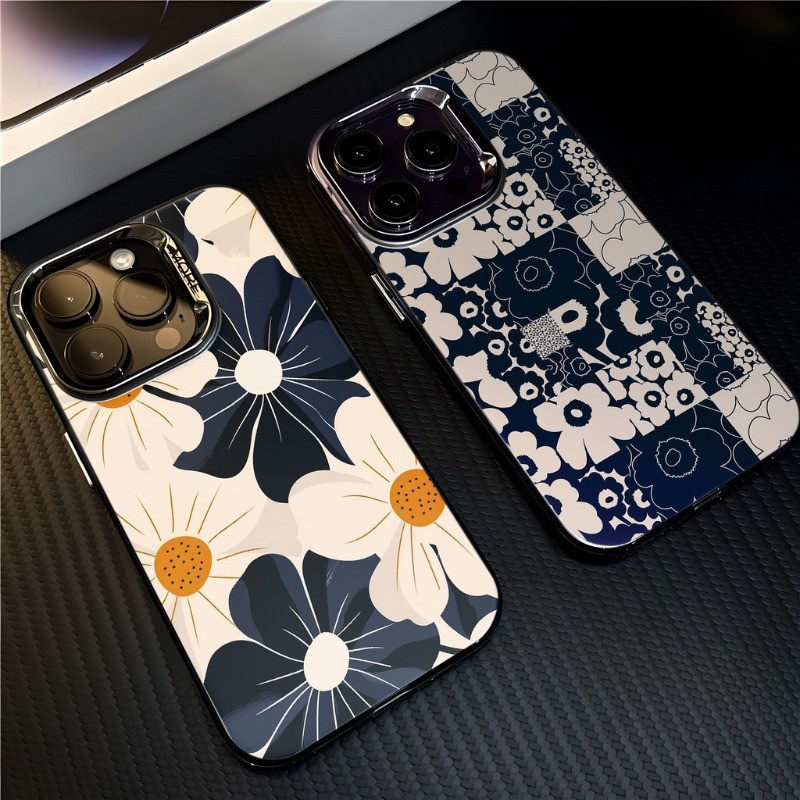 Vintage ดอกไม้สําหรับ iPhone 17 16 15 14 Pro Max 13Mini 12 11 Pro XR SE กันกระแทกป้องกันหน้าจอปลอก