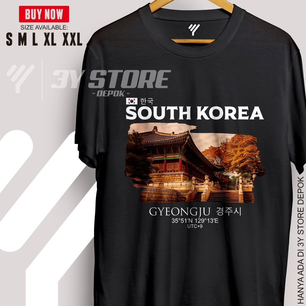 KPOP HOLIDAY SOUVENIS เสื้อยืด SOUTH KOREA DORRAK GYEONGJU CITY / ผู้ชาย/ผู้หญิง/Ranberry เสื้อยืดกร