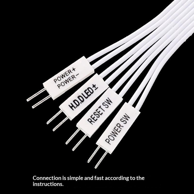 Sunstar Full White/ Front Panel Power+, Power-, Reset, Power SW, HDD Extension Cableputer Front Pane