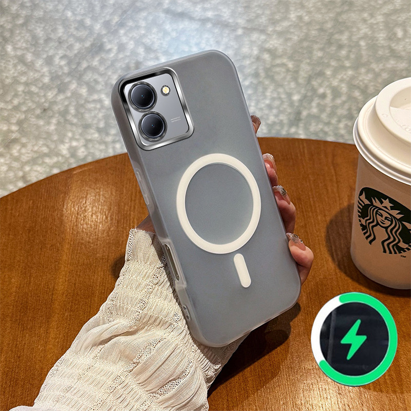 เหมาะสําหรับ vivo Y36 4G 5G Y78 5G Y27 5G Y27S 4G เคสโทรศัพท์สีใหม่วุ้นกรณีไร้สายแม่เหล็ก frosted กร