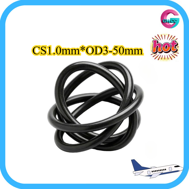 CS1.0mm แหวนยางซีล O-ring O-ring OD3-50mm แหวนซีลน้ํามันไนไตรล์ปะเก็นสีดํากันน้ําและทนอุณหภูมิสูง【GW