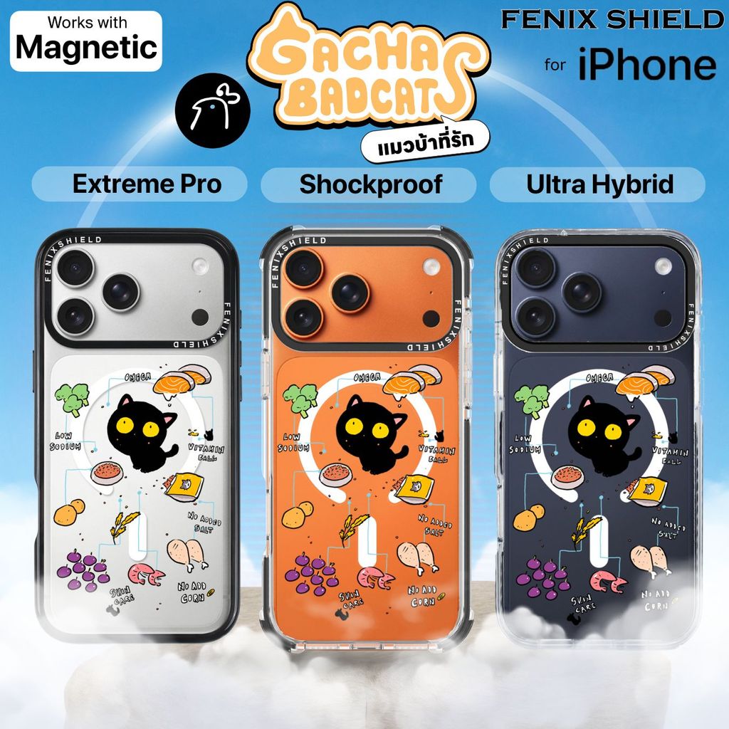 เคส FenixShield x Kai3 Gacha Badcats [ Catrition ] สำหรับ iPhone Air / 17 / 16 / 15 / 14 / 13 / Plus / Pro / Max