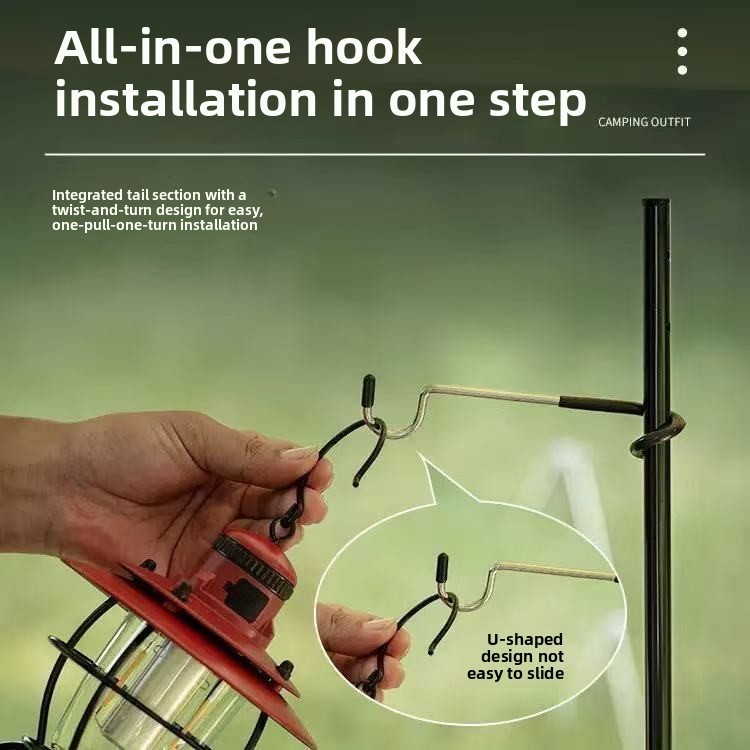 คลิปแขวนเสาหลังคา ขาตั้งไฟพกพา ตะขอแบบไม่ต้องเจาะ ตะขอหางหมู ตะขอสแตนเลสหนา - รูปที่ 2