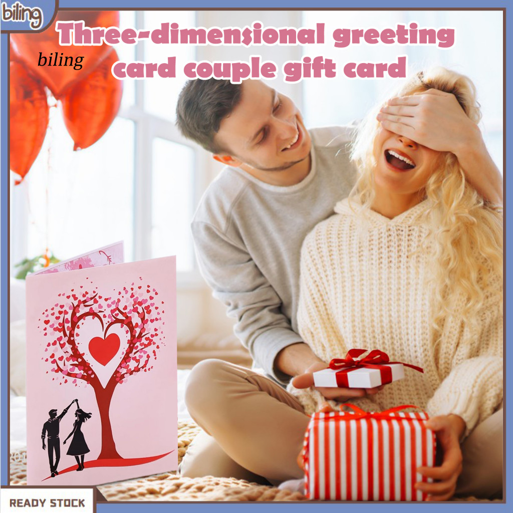 {biling} การ์ดดีไซน์หัวใจที่มีเสน่ห์การ์ดป๊อปอัพส่วนบุคคล 3d Pop Up Love Hearts Tree Card – Valentin