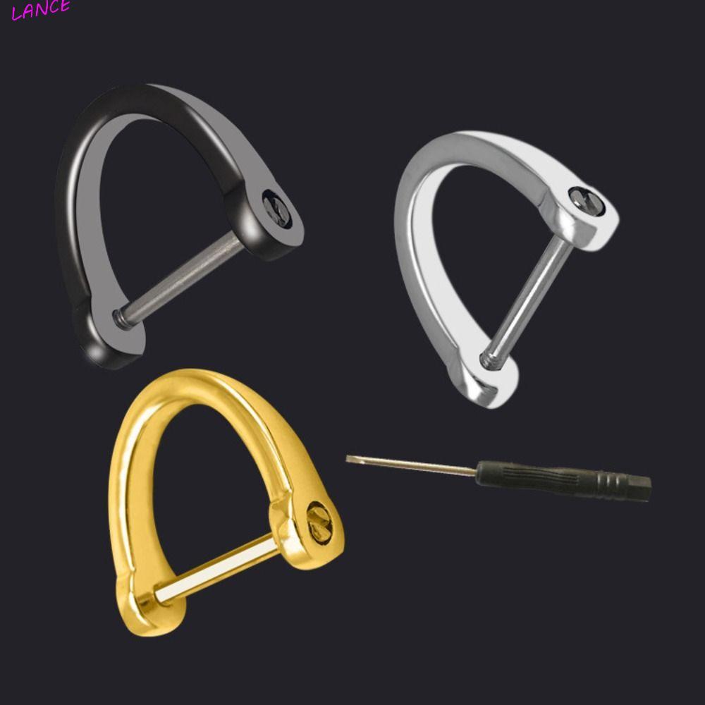 LANCE D รูปร่างพวงกุญแจของขวัญเล็กๆ Simple 1 ชิ้นคลาสสิกหัวเข็มขัด D รูปร่างอุปกรณ์ตกแต่งภายในกระเป๋