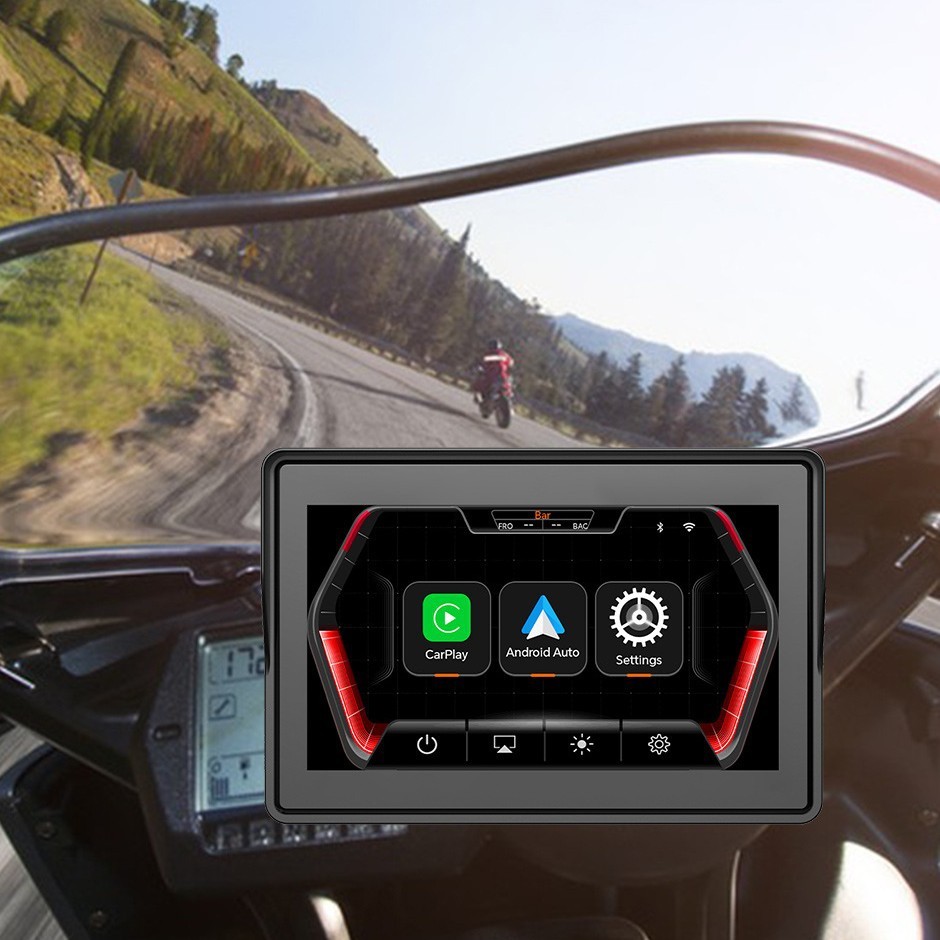 รถจักรยานยนต์ การเชื่อมต่อระหว่างกันในรถยนต์โดยเฉพาะ CarPlay Android Auto จอแสดงผลนําทางหน้าจอขนาดให
