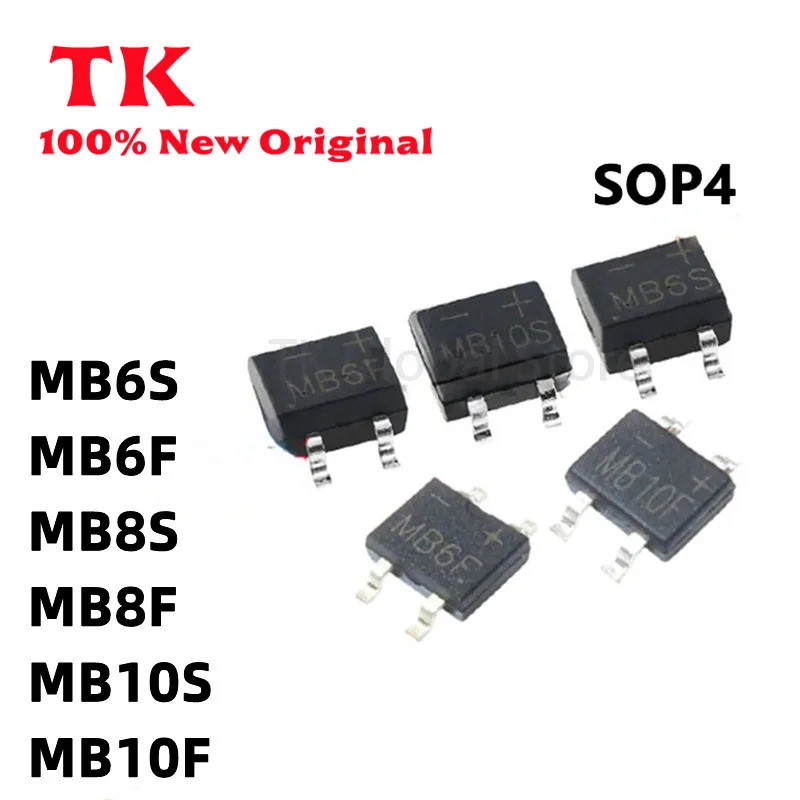 5 ชิ้น MB6S MB6F MB8S MB8F MB10S MB10F SOP-4 SOP4 ในสต็อกชิป ic