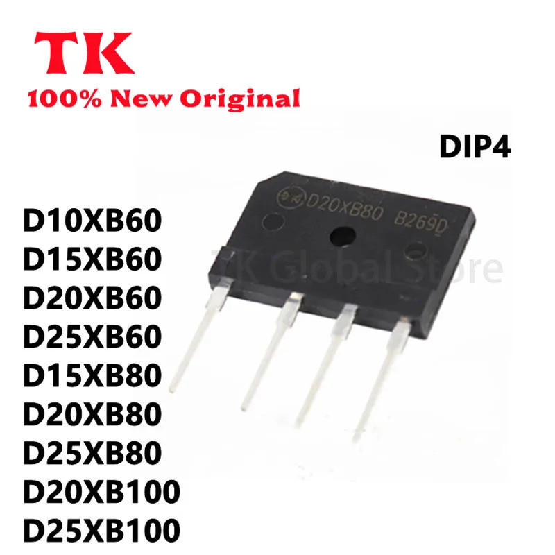 5 ชิ้น D10XB60 D10XB80 D15XB60 D15XB80 D20XB60 D20XB80 D20XB100 D25XB60 D25XB80 D25XB100 DIP-4 ชิป i