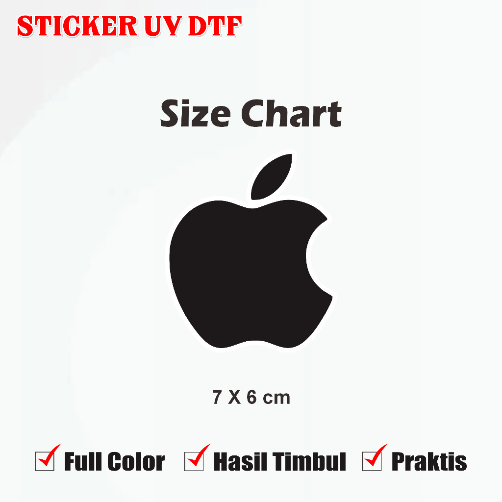 สติ๊กเกอร์โลโก้ Apple Car Glass สติ๊กเกอร์ติดหมวกกันน็อคมอเตอร์ไซค์กันน้ํา LV/Up UV DTF สติ๊กเกอร์หล