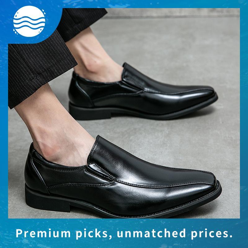 TAYWINแท้ เทวินทร์แท้ รองเท้าคัชชูหนังแท้ Size38-46 MV-14 หนังนิ่มสีดำ