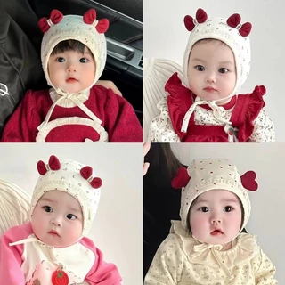 COD หมวกเด็ก หมวกเด็กแรกเกิด โบว์ตกแต่งสุดน่ารัก ผ้าฝ้ายใส่สบาย เหมาะสำหรับทารกอายุ 0-8 เดือน