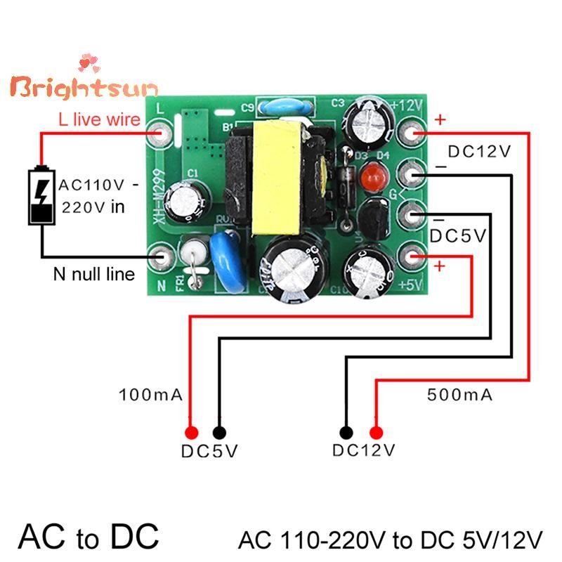 [BT-t] Mini AC-DC Converter AC110V 220V to DC 12V 0.2A+5V โมดูลบอร์ดใหม่