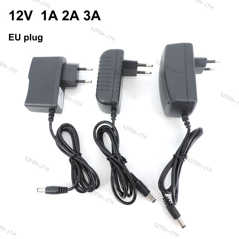 EU Plug AC 110v 220V to DC Power Supply Adapter 12V 1A 2A 3A Transformer 1000ma 2000ma 3000ma travel