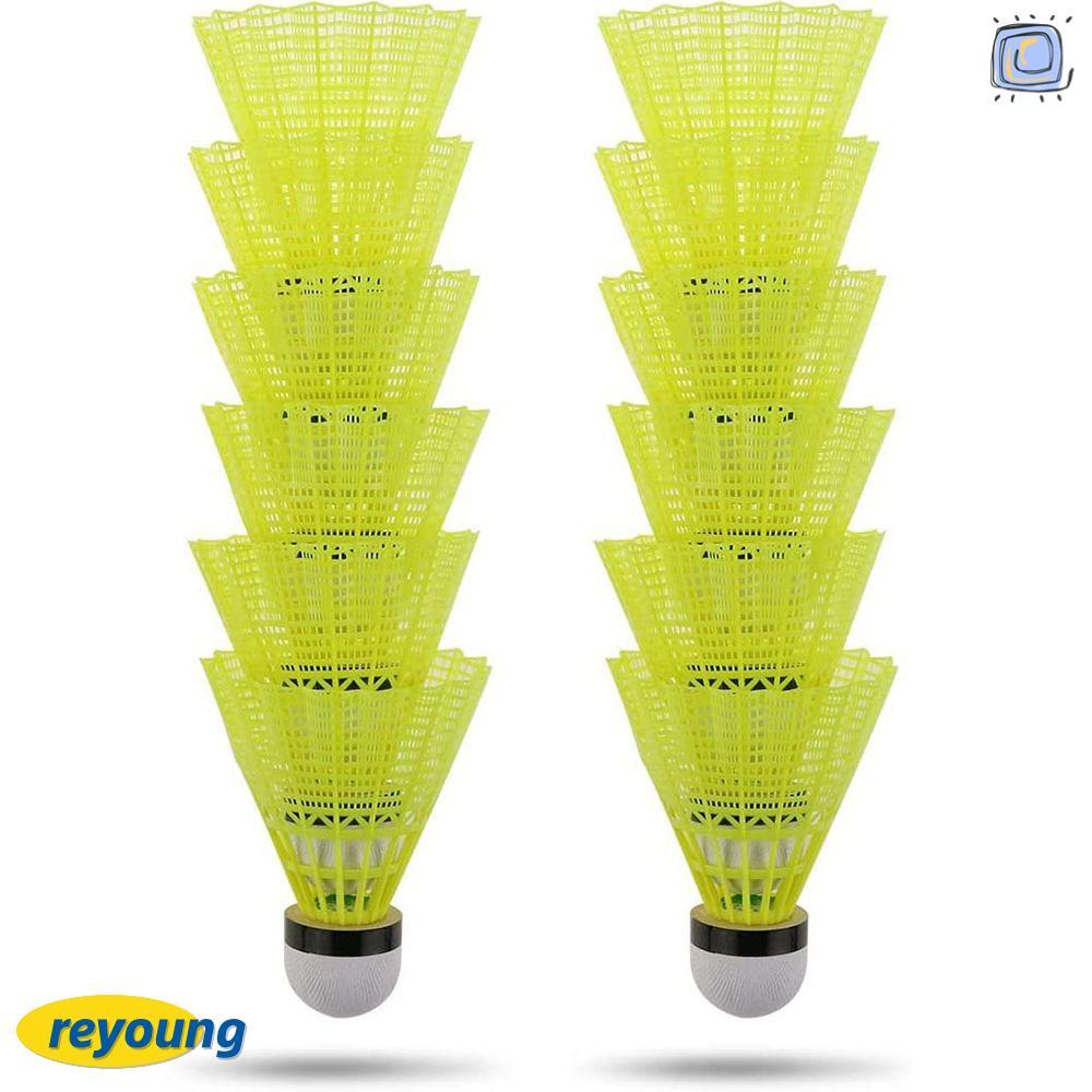 ลูกขนไก่แบดมินตัน Reyong พลาสติกลายไนลอน ทนทาน ใช้ได้ทั้งในร่มและกลางแจ้ง