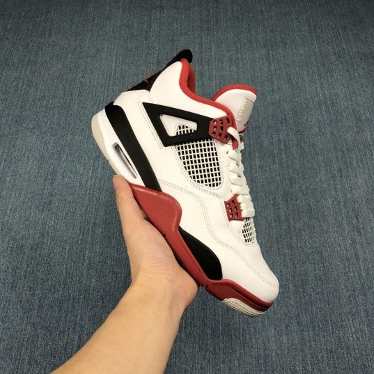AIR JORDAN4 AJ4 Retro Fire Red (2015)สีขาวสีแดง DC7770-160 รองเท้าบาสเก็ตบอล