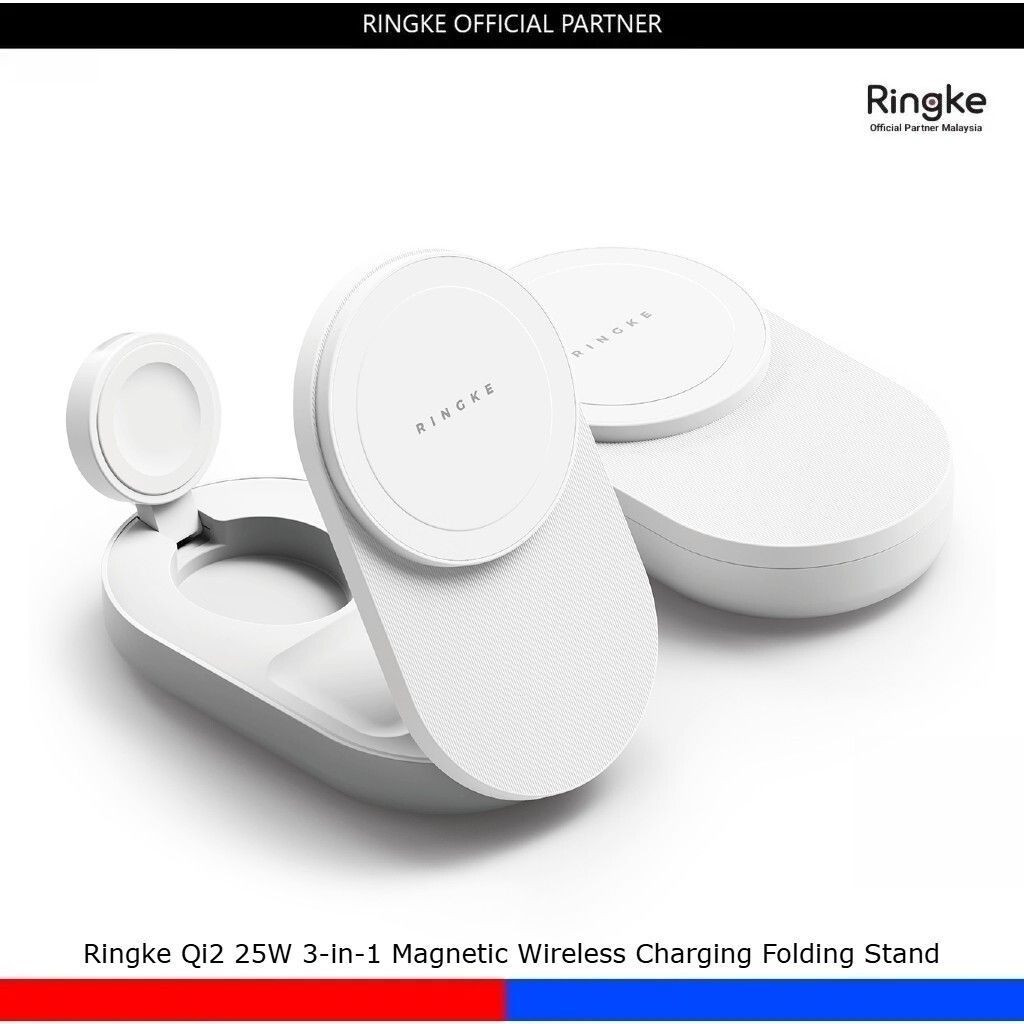 Ringke Qi2 25W แท่นชาร์จไร้สายแบบแม่เหล็ก 3-in-1