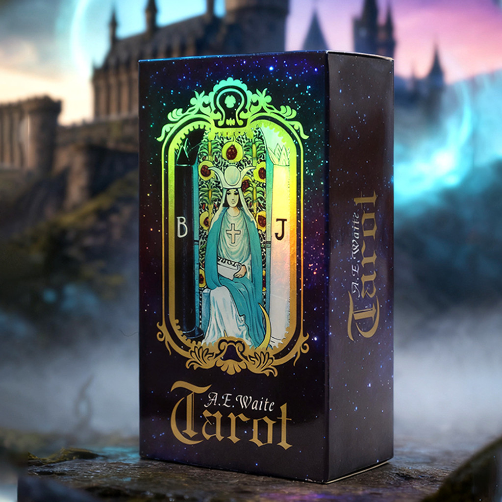 เอ๋ Wait Tarot ของแท้ Wait Tarot Plain Laser Silver Card Board Game Card Solitaire Flash Card AE Wai