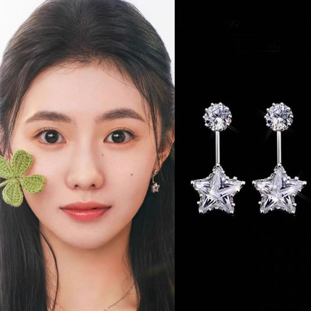 หญิง Came เข้าสู่ความรักของเรา Liu Haocun Xu Haocun ต่างหู S เข็มเงิน High-End ต่างหูต่างหู Came ลงใ