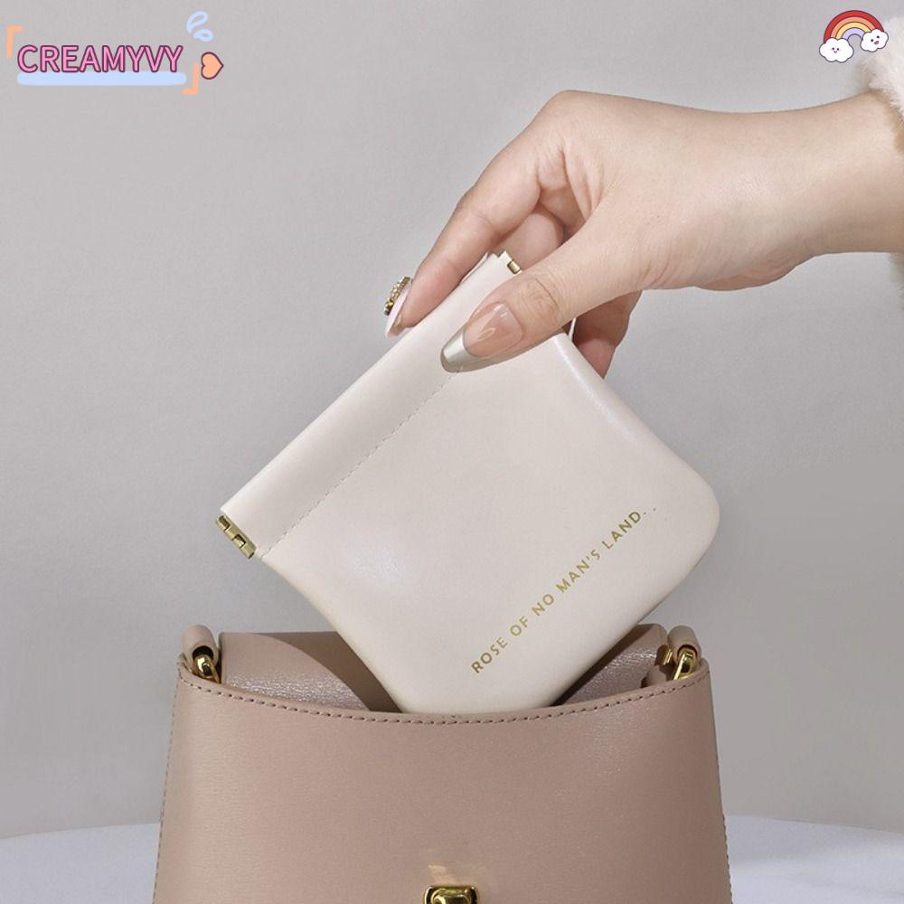 CREAMYVY กระเป๋าจัดระเบียบเครื่องสําอาง, Mini Simple ลิปสติกแต่งหน้า, แฟชั่น PU Travel Portable Key กระเป๋าใบเล็กผู้หญิงหญิง