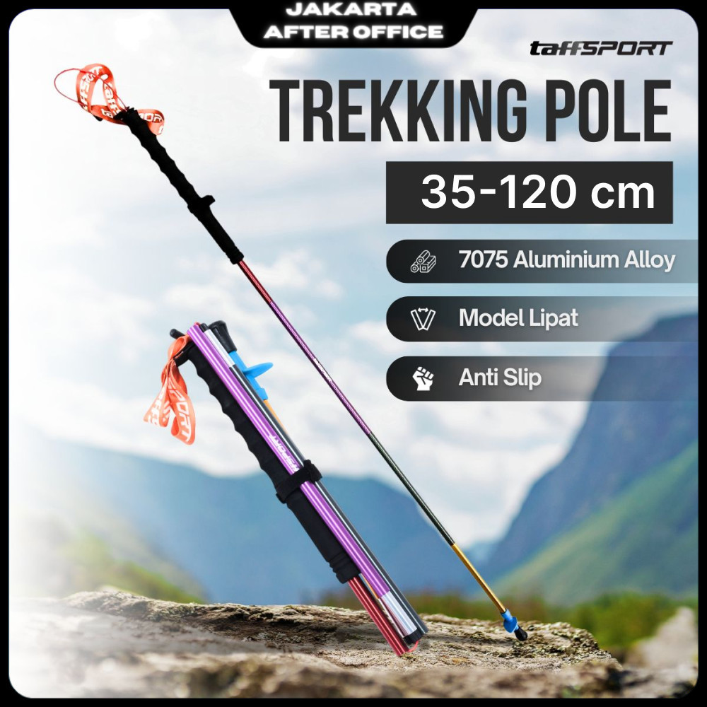Taffisport ไม้เท้าเดินป่าแบบพับได้ Trekking Pole 7075 อลูมิเนียม 120 ซม. - 7075