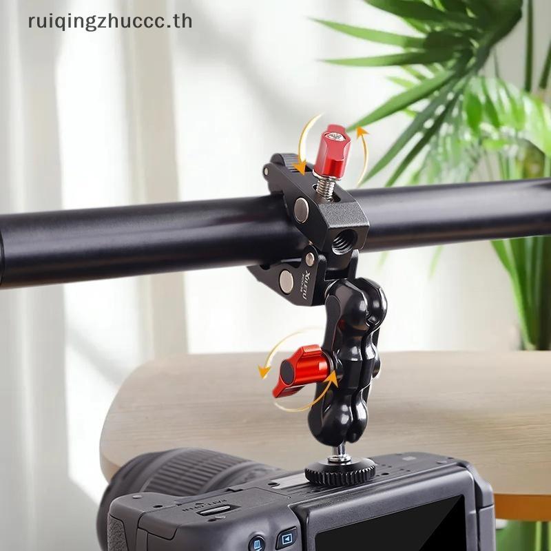 [ruiqingzhuccc] 1 ชุดอุปกรณ์ถ่ายภาพกล้องโลหะ Super Clamp พร้อมหัวบอลคู่ Magic Arm สําหรับ DSLR Monitor Light Mic Phone Mount [TH]